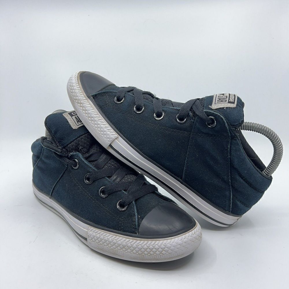 Converse Chuck Taylor Size 4 Axel Mid Black White Kids Casual Sneakers 642849F